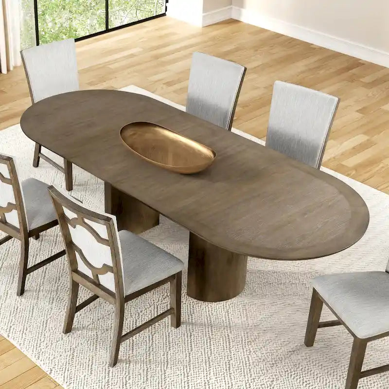 Table à manger extensible de 259 cm en chêne, style ferme moderne