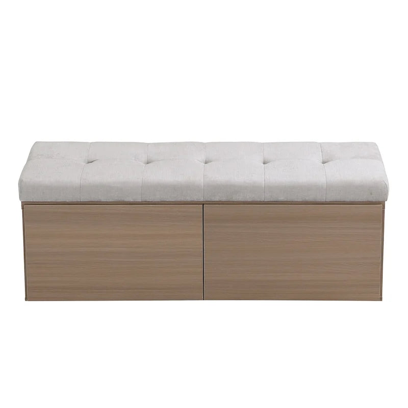 Banc de rangement pour chaussures, meuble à chaussures avec assise rembourrée et deux portes pour entrée