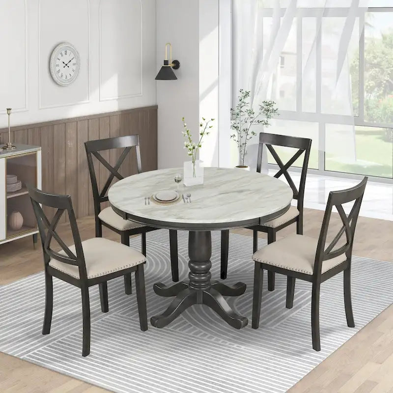 Ensemble de table à manger et chaises 5 pièces pour 4 personnes