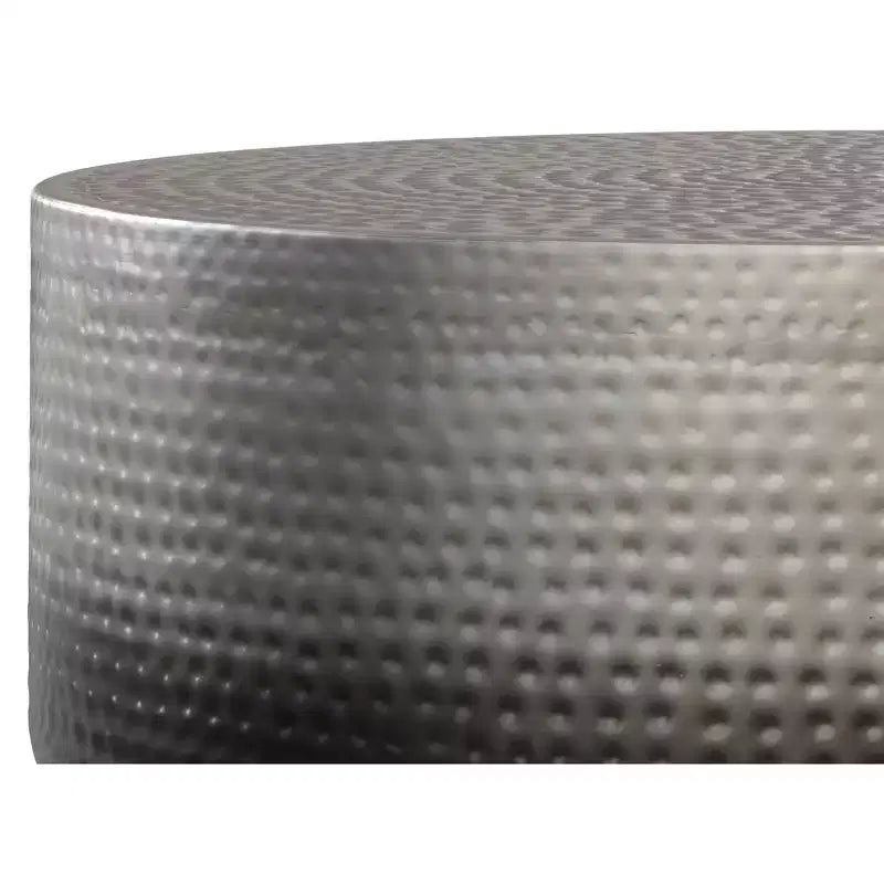 Table basse contemporaine Kacy en métal, 91 cm de large, en dégradé argenté, Assemblée