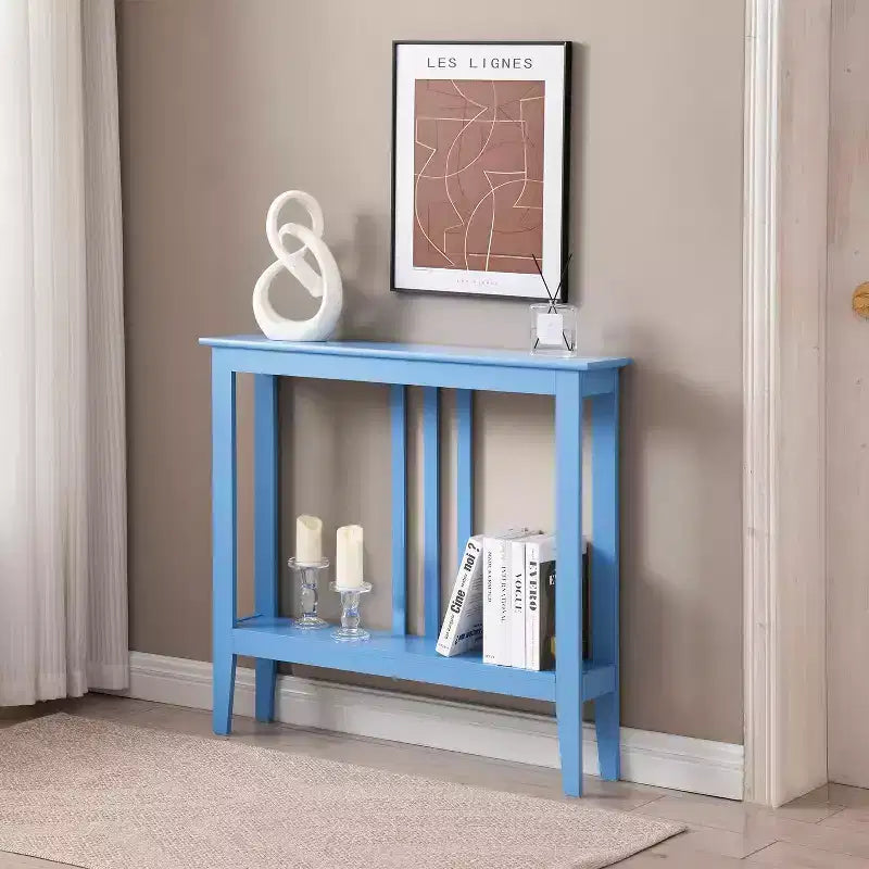 Console étroite avec étagères pour entrée, couloir ou salon