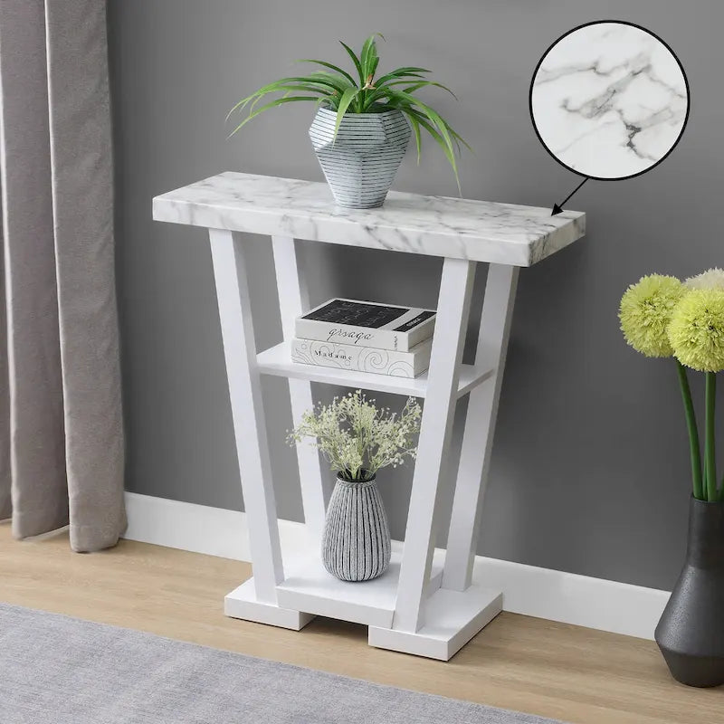 Table console Newport V avec étagères de Convenience Concepts