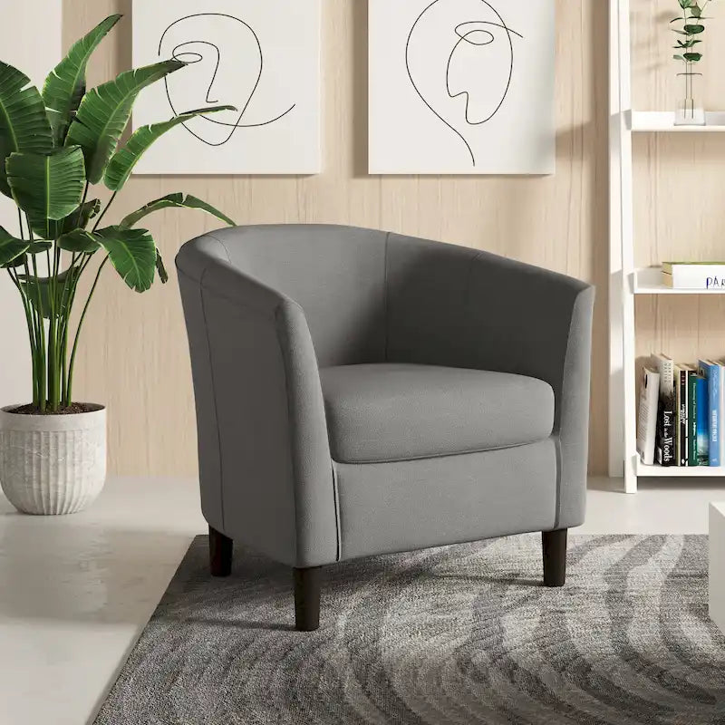Fauteuils d'appoint modernes en forme de tonneau, Fauteuils club confortables