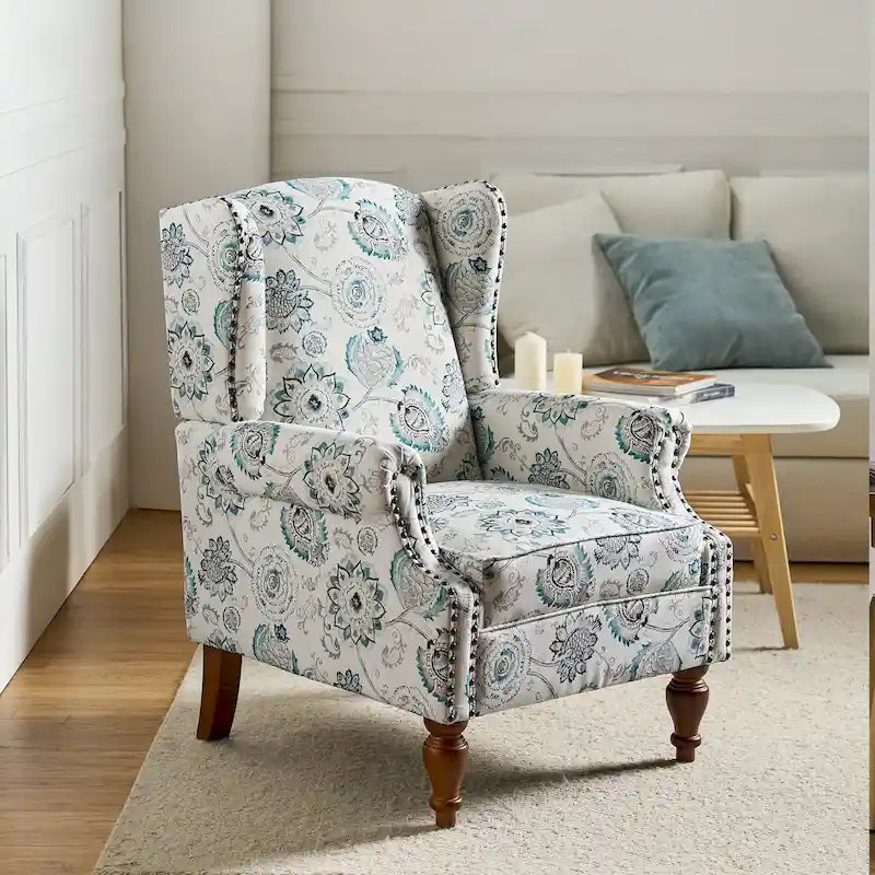 Fauteuil traditionnel à oreilles Gott avec pieds en bois massif par HULALA HOME