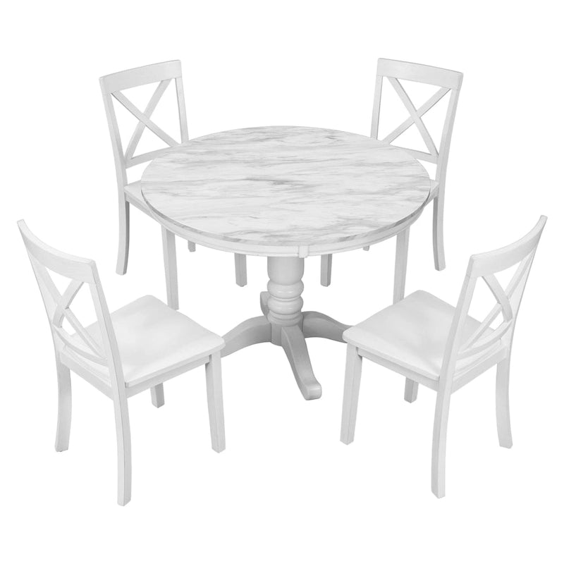 Ensemble de table à manger et chaises 5 pièces pour 4 personnes