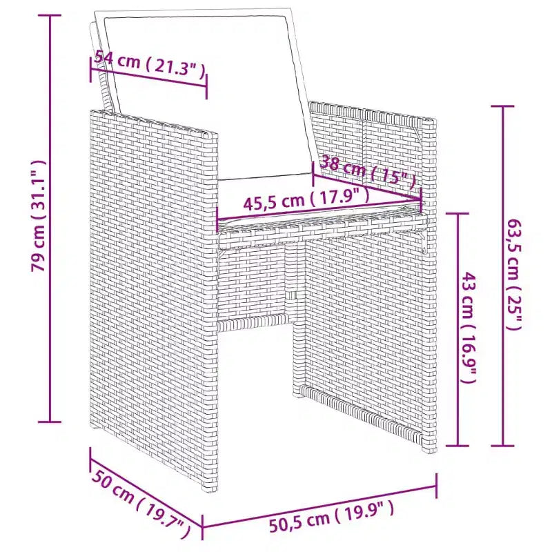 vidaXL Ensemble de salle à manger d'extérieur avec coussins, table et chaises de jardin, résine tressée gris