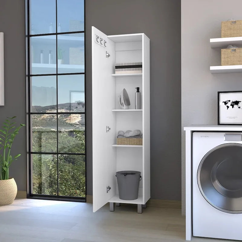 Vintro 71 Meuble de rangement haut 5 étagères Armoire de balais - N/A