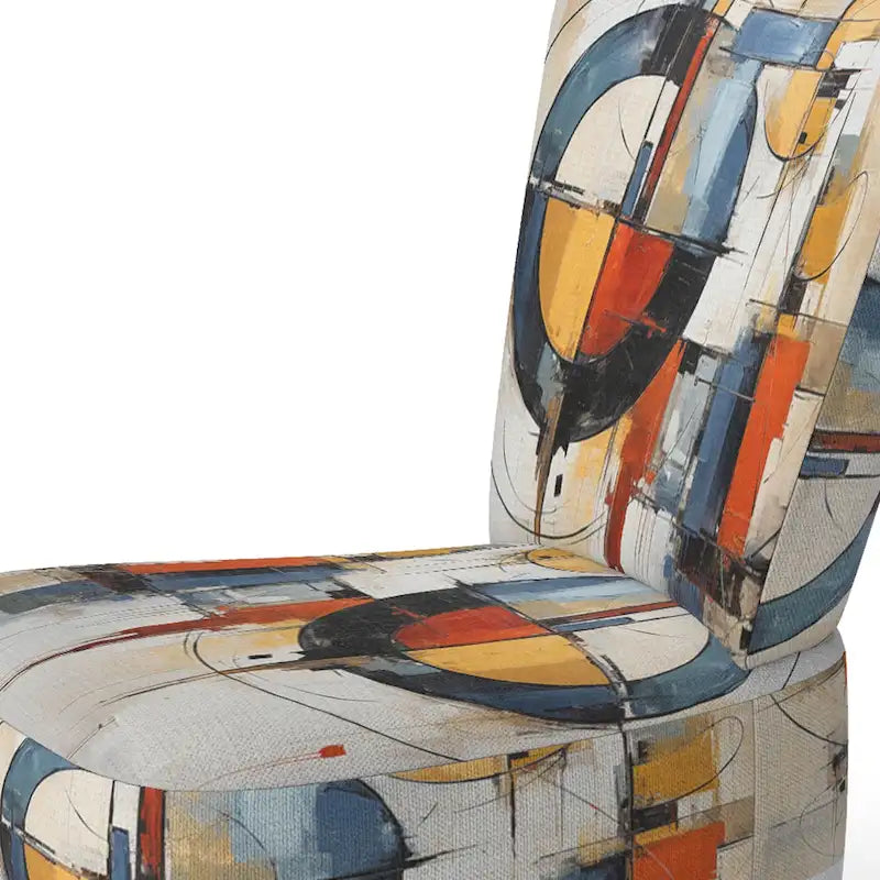 Fauteuil d'appoint rembourré et fauteuil moderne du milieu du siècle Designart Colorful Mid Century Abstract Fusion I