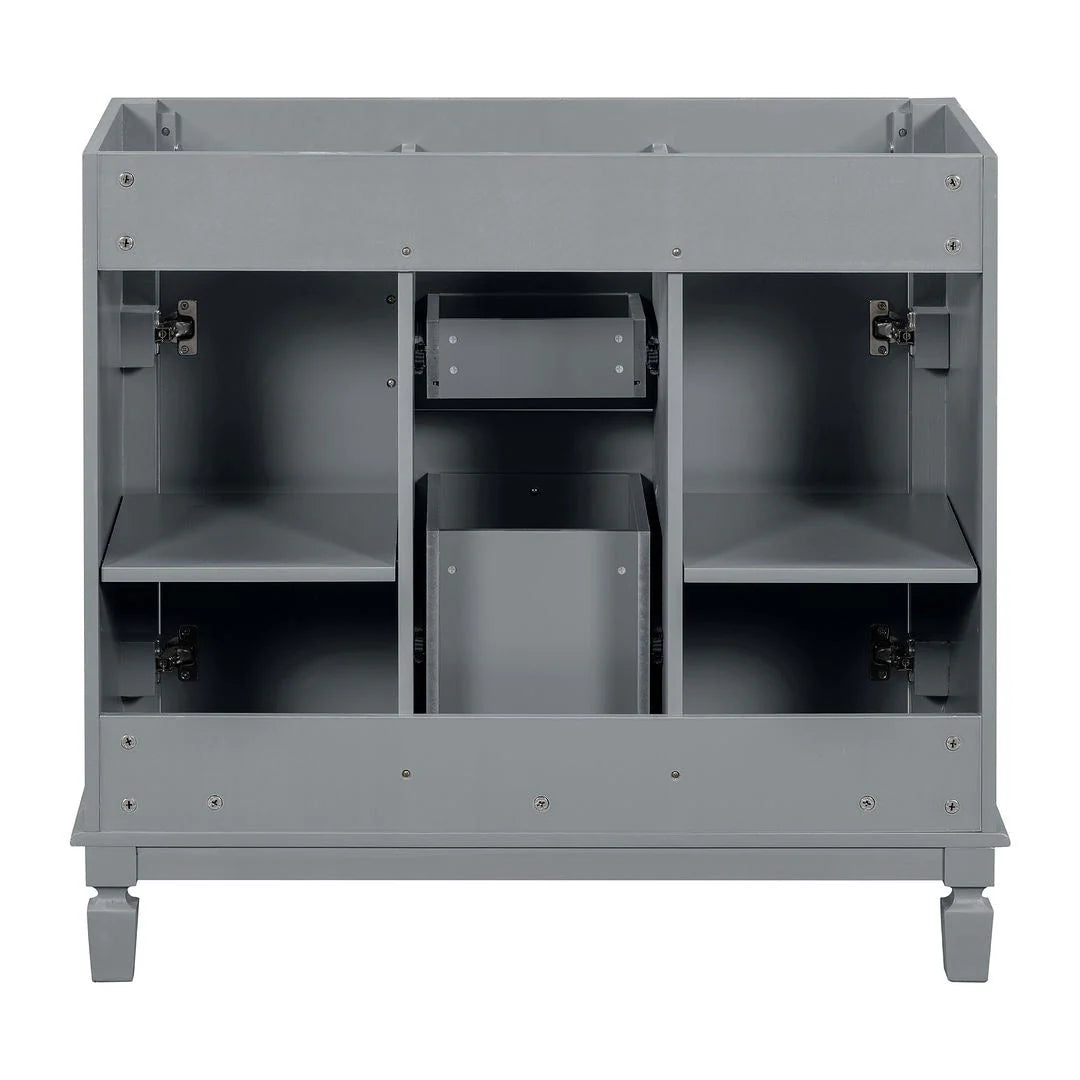 Meuble-lavabo moderne de 36 po avec vasque et armoire à miroir, 2 portes et 2 tiroirs