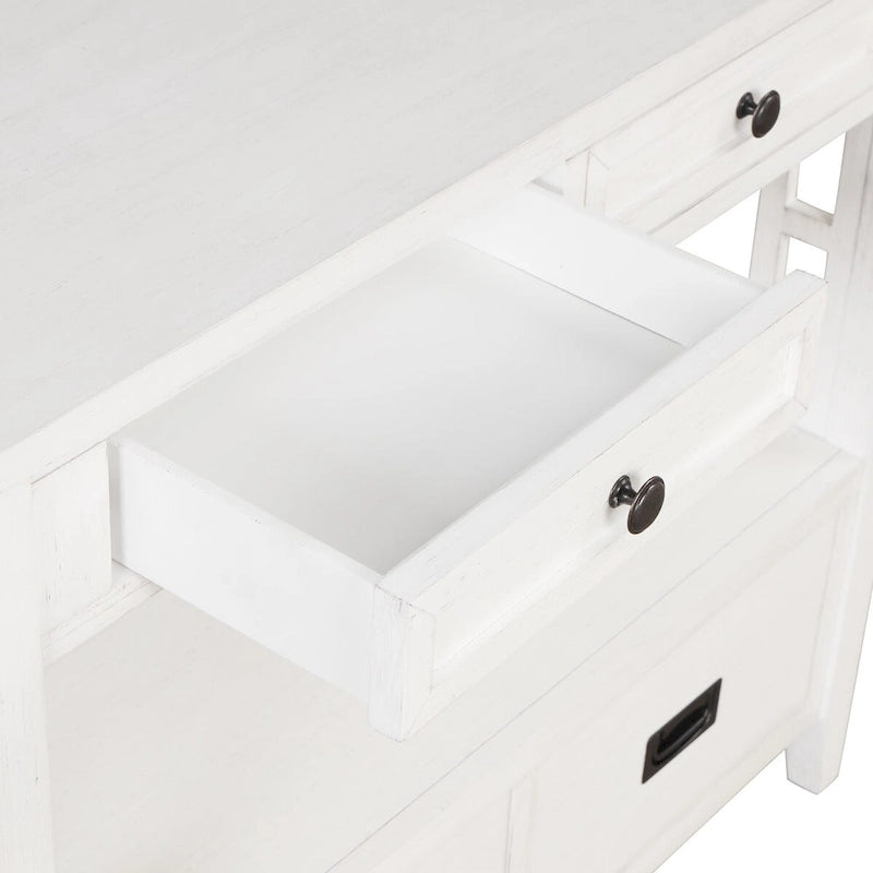 Console avec 4 tiroirs et une étagère de rangement