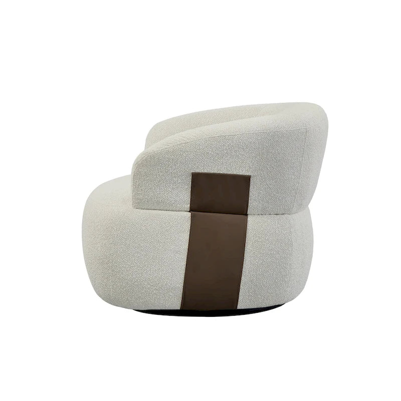 Fauteuil moderne Kieon 33W 360 pivotant en forme de tonneau - Lot de 2