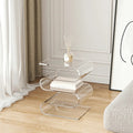 Table d'appoint contemporaine en acrylique en forme de S avec rangement