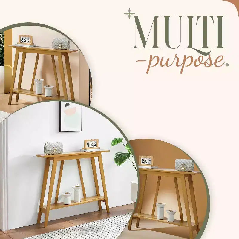 Kings Brand Furniture – Console étroite avec étagère de rangement pour couloir, entrée, vestibule, salon