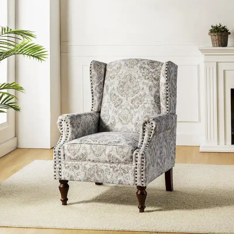 Fauteuil traditionnel à oreilles Gott avec pieds en bois massif par HULALA HOME