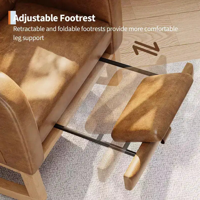 Fauteuil à bascule moderne avec oreiller et poches latérales, pour salon, chambre à coucher