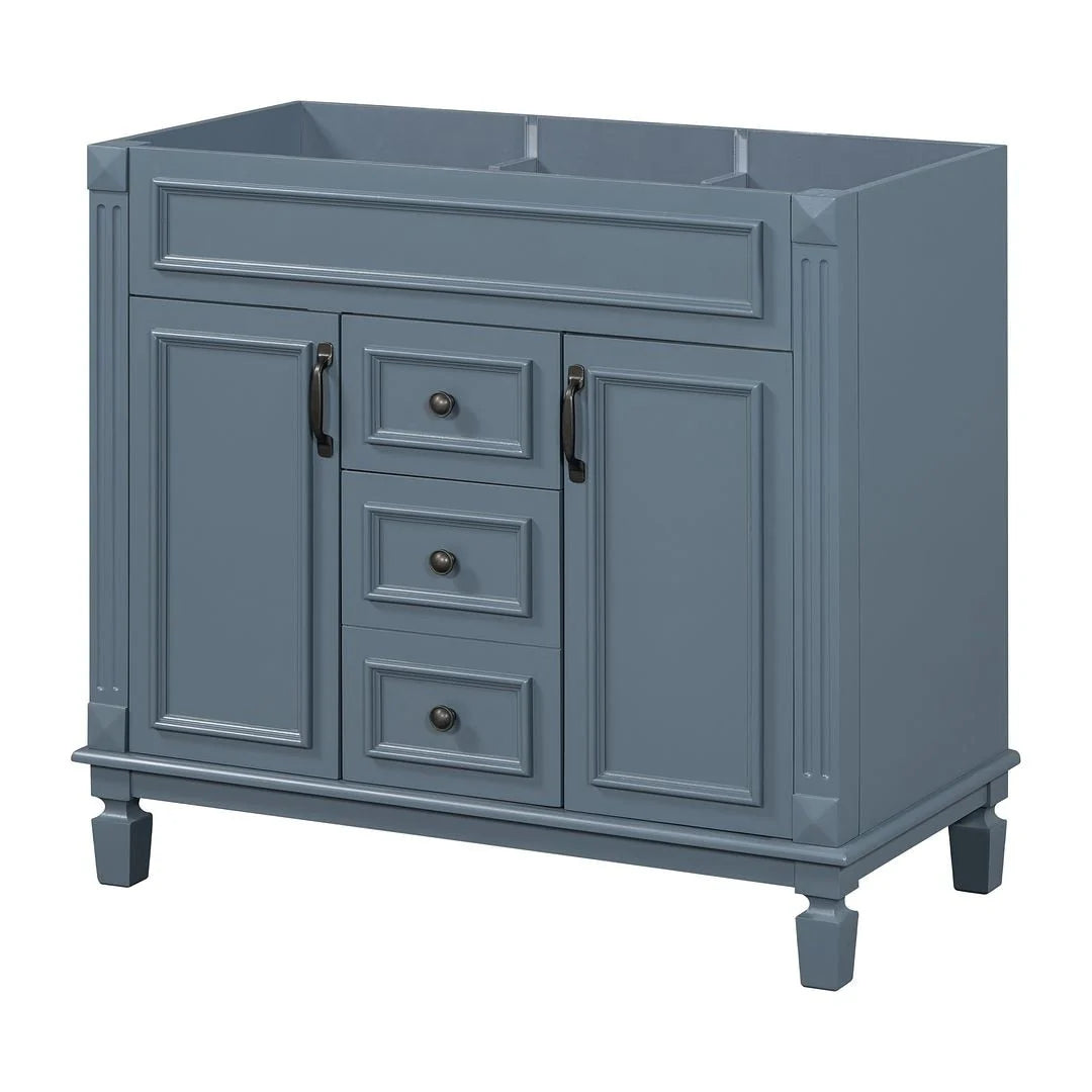 Meuble-lavabo moderne de 36 po avec vasque et armoire à miroir, 2 portes et 2 tiroirs