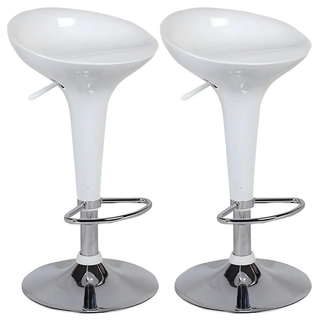 Tabouret de bar pivotant en plastique chromé réglable en hauteur
