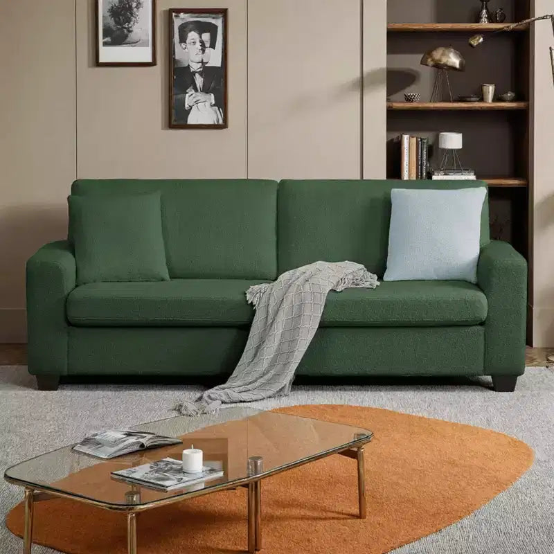 Canapé moderne 3 places de 83 po avec assise profonde, tissu doux, accoudoirs larges, housse de coussin amovible et lavable