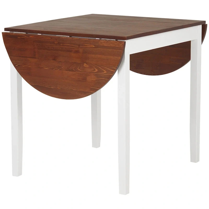 HOMCOM Table de cuisine en bois massif 55 po, Tables à abattants pour petits espaces, Table de salle à manger pliante