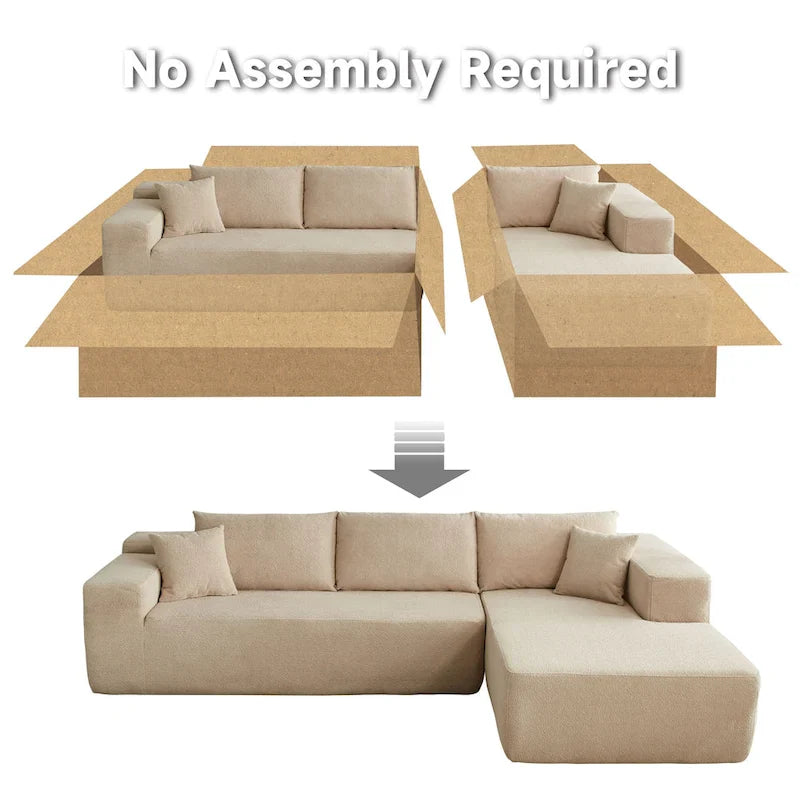 Canapé méridienne moderne rembourré avec coussins pour salon