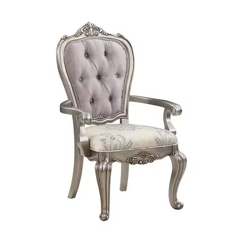 23.25 Chaise de salle à manger Ariadne en velours et finition platine antique - Acme Furniture