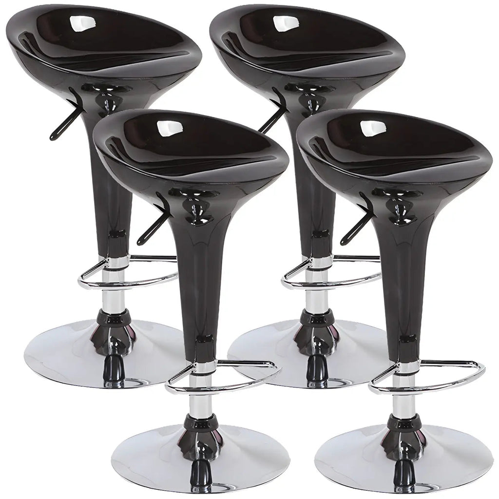 Tabouret de bar pivotant en plastique chromé réglable en hauteur