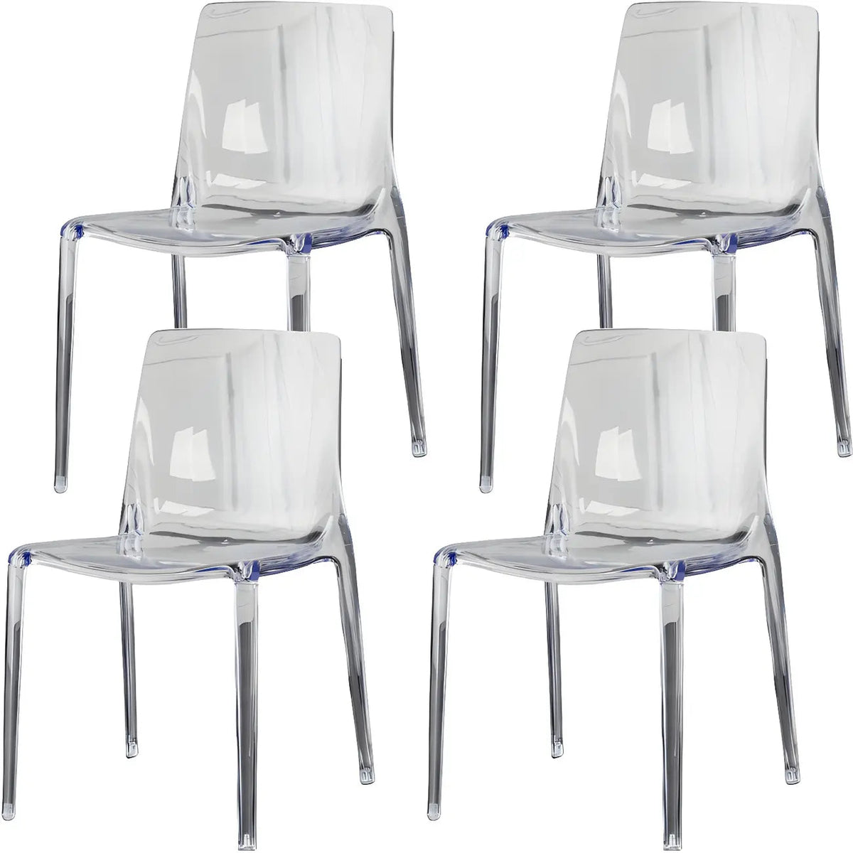 Chaise de salle à manger sans accoudoirs à dossier bas en acrylique ambre