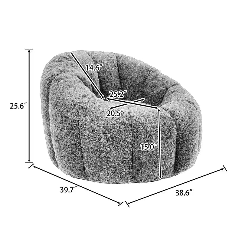 Fauteuil poire avec accoudoirs, rembourrage en mousse haute densité, fauteuil de salon paresseux pour adultes, salon