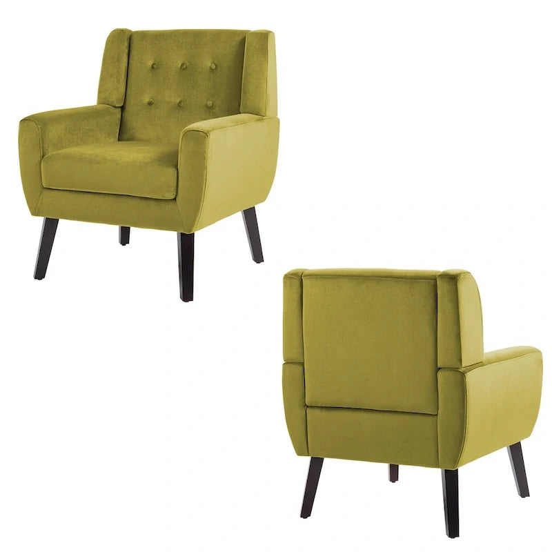 Lot de 2 fauteuils d'appoint en velours pour salon