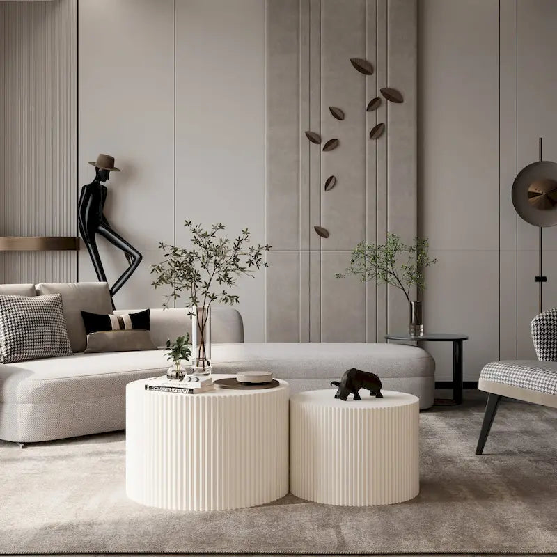 Ensemble de tables basses gigognes Wave Stripe