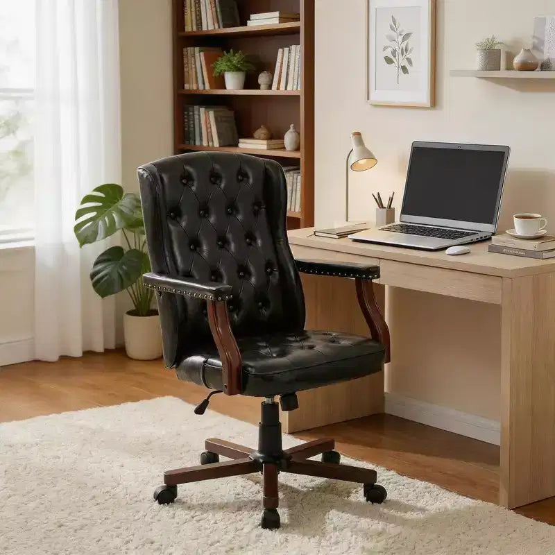 Fauteuil de bureau de direction avec dossier à oreilles et pivotant pour le bureau à domicile
