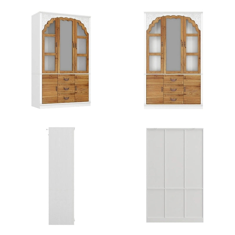Ensemble de deux armoires Grand Closet d'inspiration vintage avec accents en métal