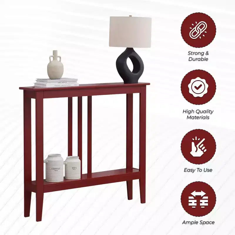 Console étroite avec étagères pour entrée, couloir ou salon