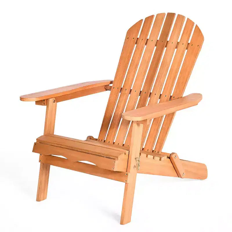 Lot de 4 chaises Adirondack pliables Costway en bois d'eucalyptus, naturel