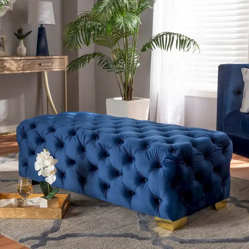 Banc ottoman en velours Gracewood Hollow Solanki