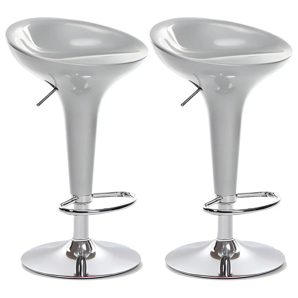 Tabouret de bar pivotant en plastique chromé réglable en hauteur