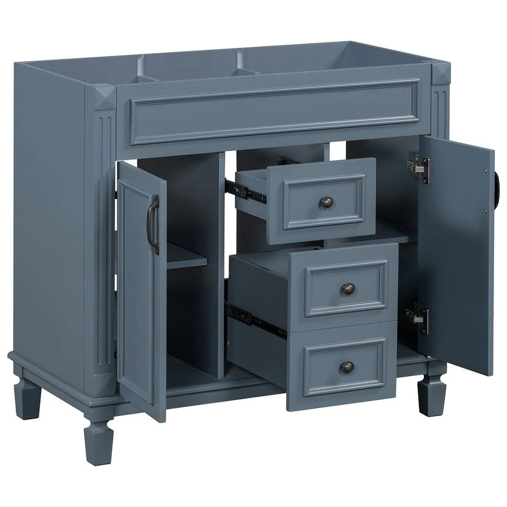 Meuble-lavabo moderne de 36 po avec vasque et armoire à miroir, 2 portes et 2 tiroirs