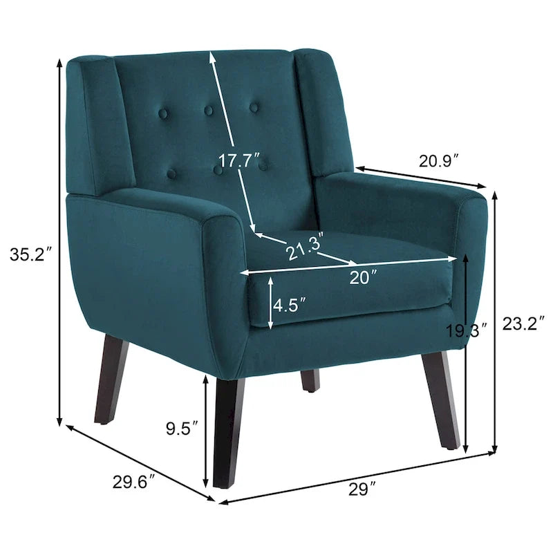 Lot de 2 fauteuils d'appoint en velours pour salon