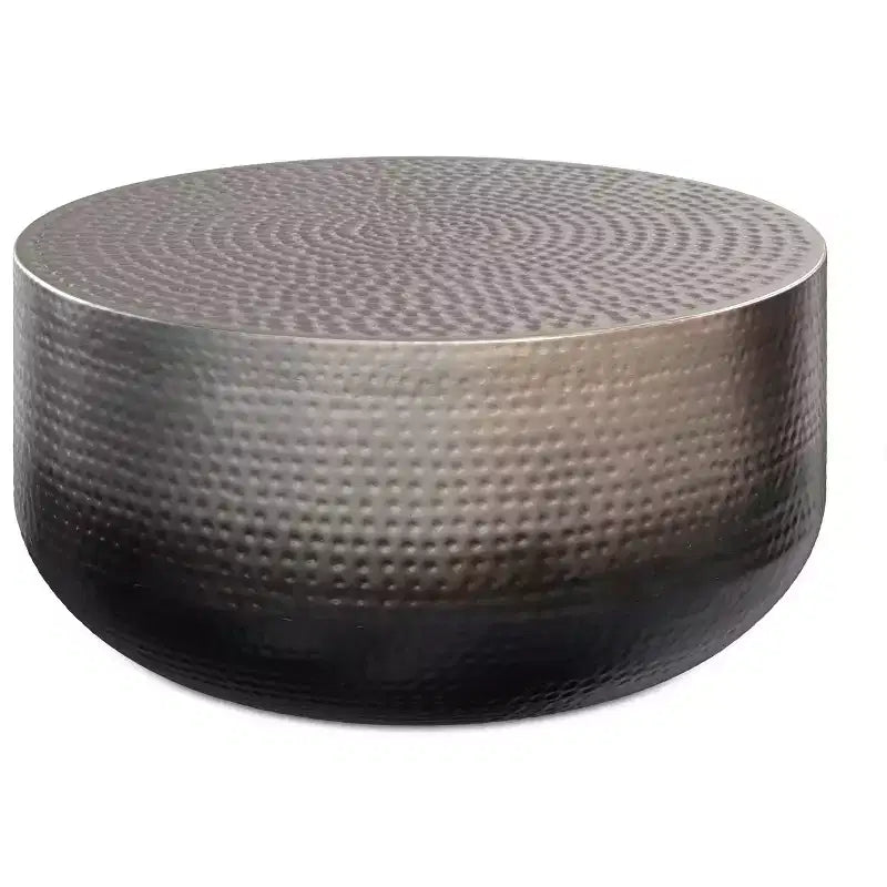 Table basse contemporaine Kacy en métal, 91 cm de large, en dégradé argenté, Assemblée