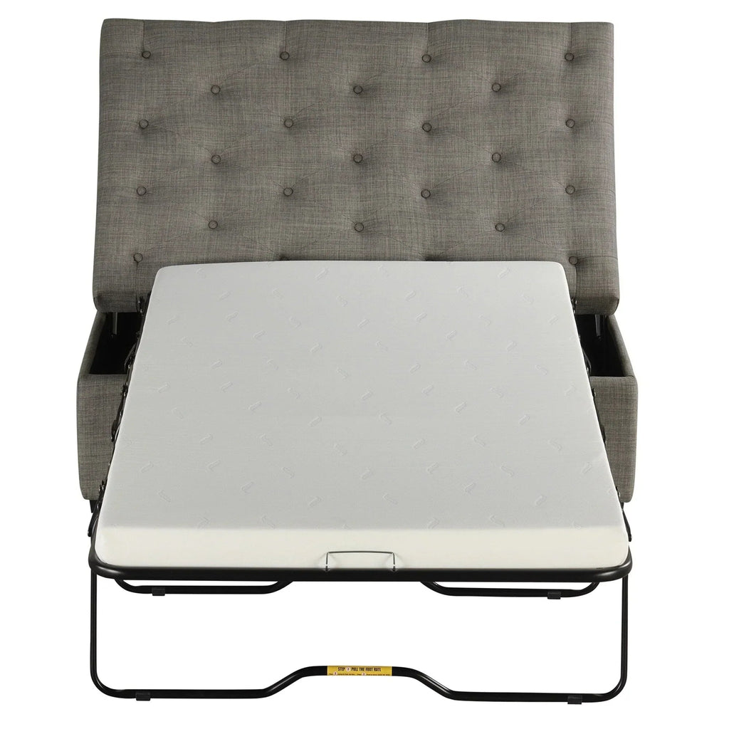 Pouf lit pliant, pouf de 126 cm avec lit pliant, pouf-lit convertible avec matelas à mémoire de forme et design capitonné