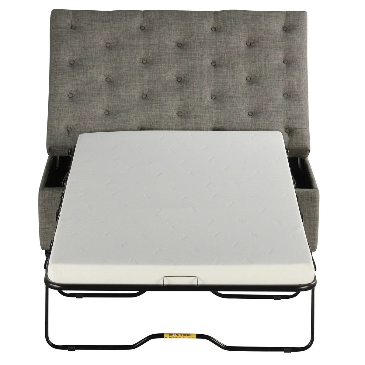 Pouf lit pliant, pouf de 126 cm avec lit pliant, pouf-lit convertible avec matelas à mémoire de forme et design capitonné