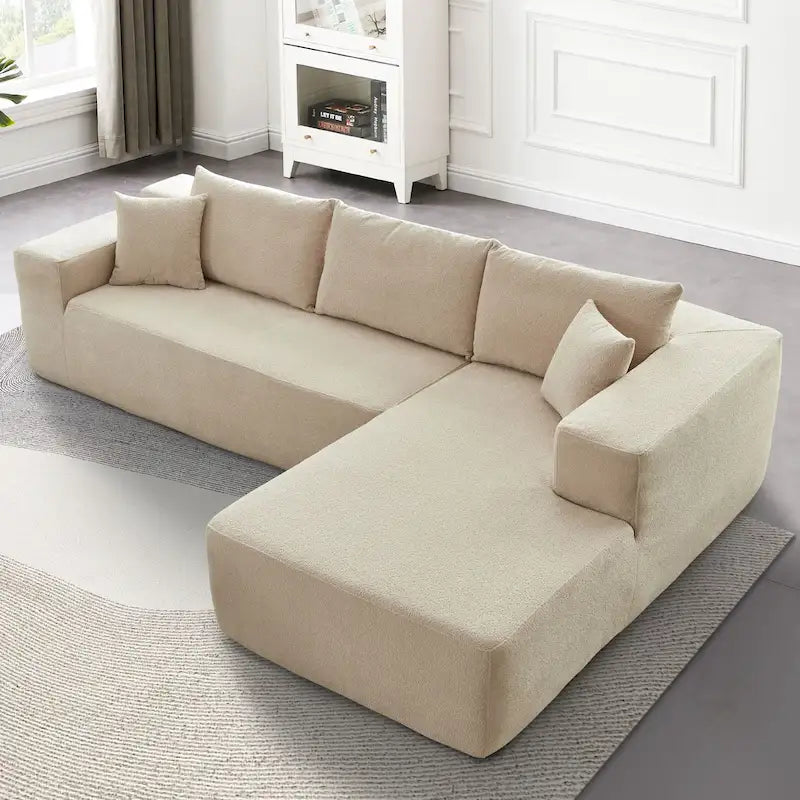 Canapé méridienne moderne rembourré avec coussins pour salon