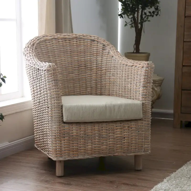 Fauteuil en rotin tressé Kubu rustique Lali de Furniture of America
