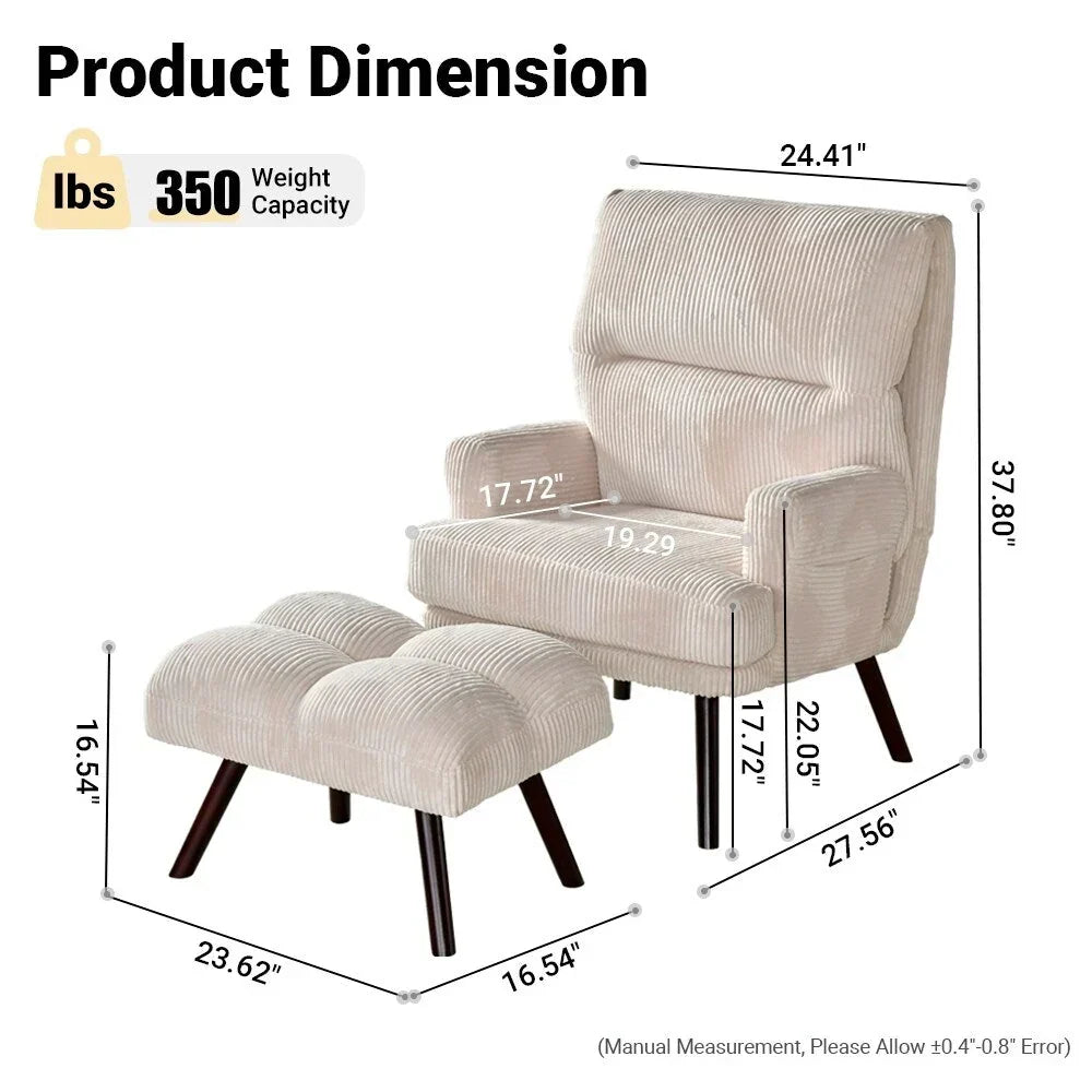 Fauteuil inclinable réglable OVIOS avec repose-pieds