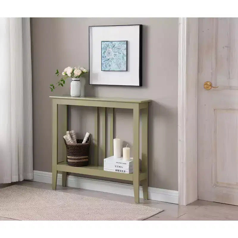 Console étroite avec étagères pour entrée, couloir ou salon