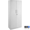 Armoire de rangement en métal VEVOR, armoire de rangement verrouillable en acier avec 2 portes magnétiques et 4 étagères réglables, armoire métallique de 180 cm (71 po), capacité de 90 kg (200 lb), blanc