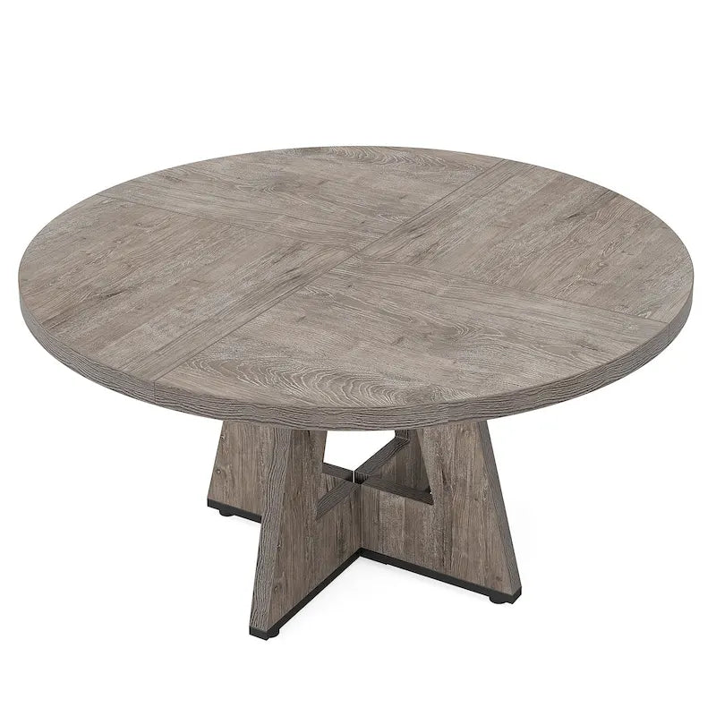 Table de salle à manger ronde de 47 pouces pour 4 personnes, table de ferme en bois pour cuisine, salle à manger et salon
