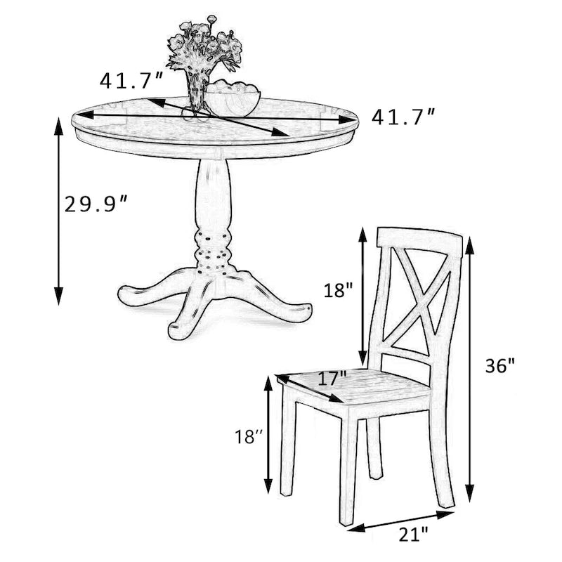Ensemble de table à manger et chaises 5 pièces pour 4 personnes