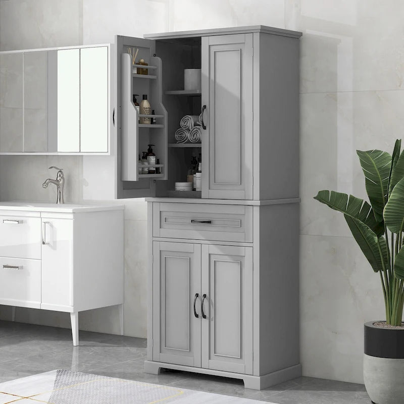 Meuble de rangement pour salle de bain avec portes et tiroir