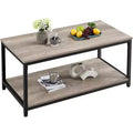 Table basse industrielle en bois Yaheetech avec étagère de rangement pour salon